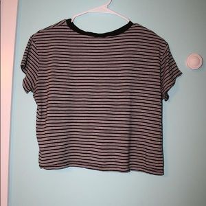 H&M striped Crop Top